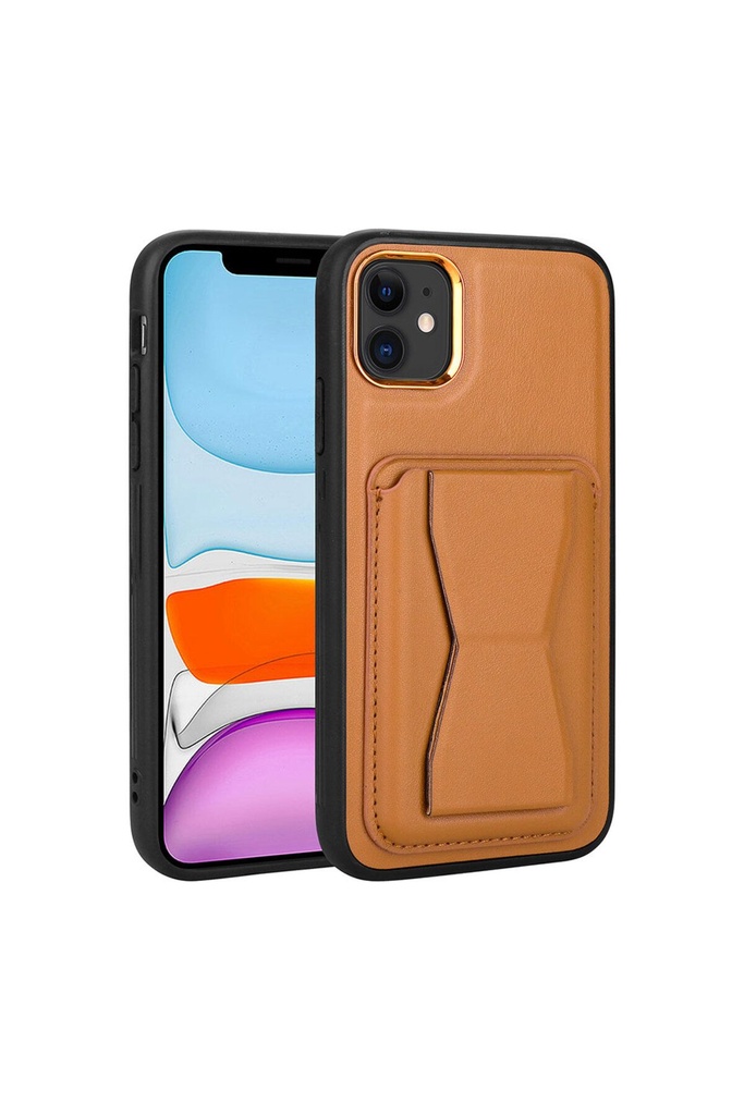 Apple iPhone 11 Uyumlu Kılıf Kartlıklı Standlı Pu Deri Zore Memo Kapak