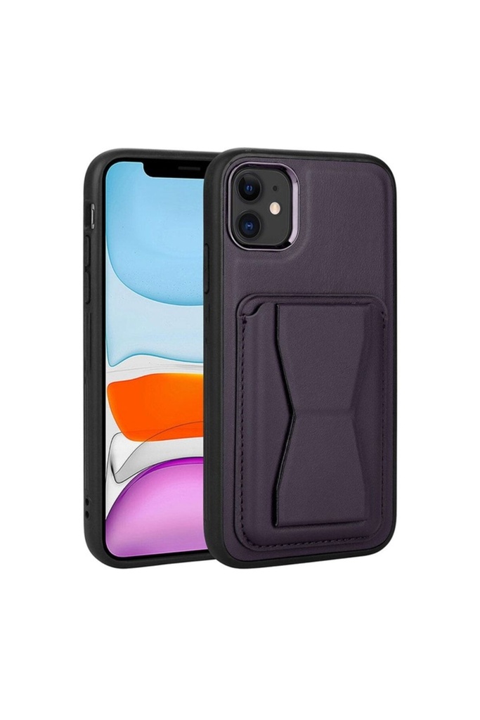 Apple iPhone 11 Uyumlu Kılıf Kartlıklı Standlı ​Pu Deri Zore Memo Kapak