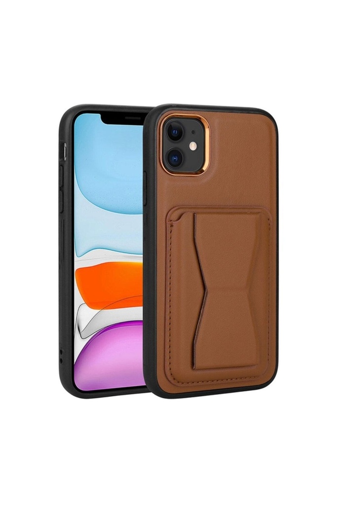 Apple iPhone 12 Uyumlu Kılıf Kartlıklı Standlı ​Pu Deri Zore Memo Kapak