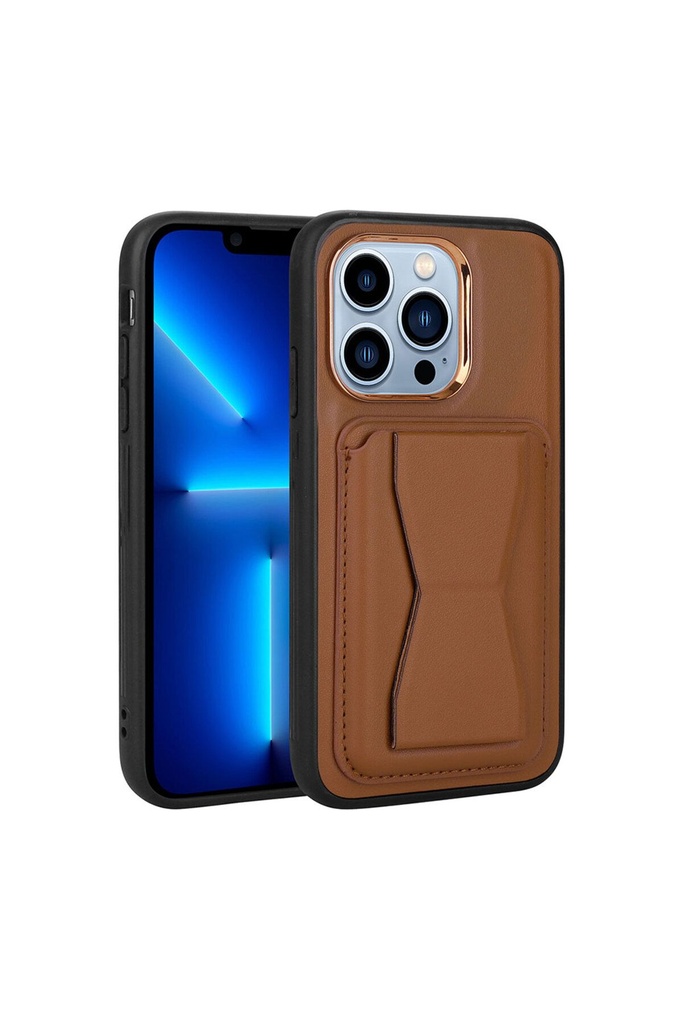 Apple iPhone 13 Pro Max Uyumlu Kılıf Kartlıklı Standlı ​Pu Deri Zore Memo Kapak