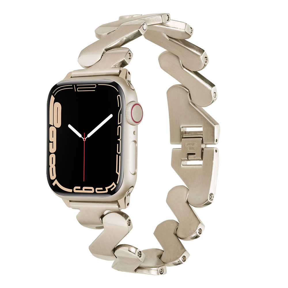 ​​​Apple Watch 44mm Uyumlu Kordon Paslanmaz Çelik Luxury Tasarım KRD-80 Kayış
