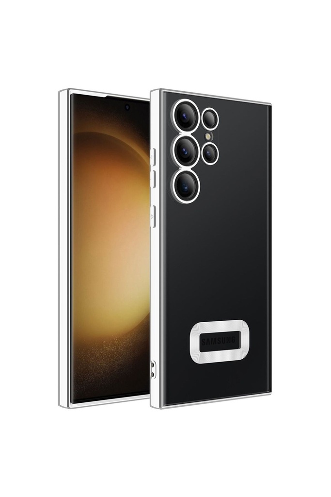 Samsung Galaxy S23 Ultra Uyumlu Kılıf Kamera Korumalı Logo Gösteren Zore Omega Kapak