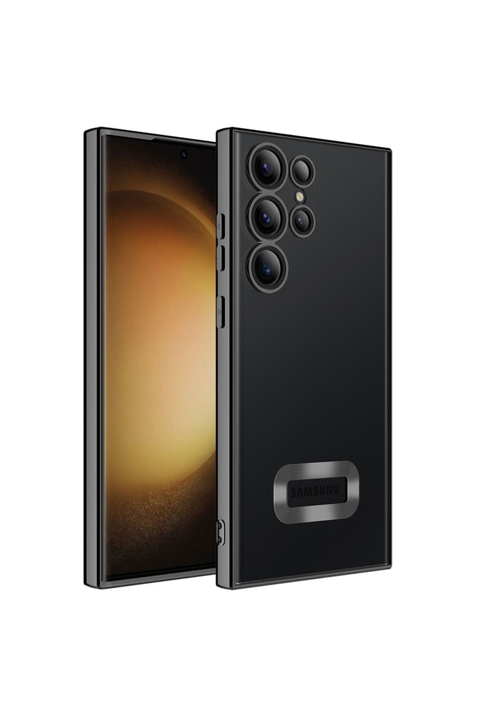 [RNZ-TA86996] Samsung Galaxy S23 Ultra Uyumlu Kılıf Kamera Korumalı Logo Gösteren Zore Omega Kapak (Siyah)