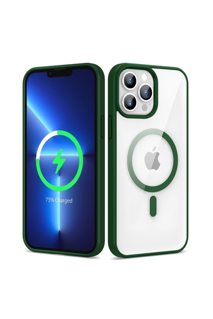 Apple iPhone 13 Pro Max Uyumlu Kılıf M-safe Wireless Şarj Özellikli Silikon Zore Ege Kapak