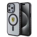 Apple iPhone 15 Pro Max Uyumlu Kılıf Ferrari Orjinal Lisanslı M-safe Şarj Özellikli Tırtıklı Kenar Tasarımlı Ortalanmış Logo Kapak