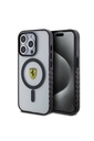 Apple iPhone 15 Pro Max Uyumlu Kılıf Ferrari Orjinal Lisanslı M-safe Şarj Özellikli Tırtıklı Kenar Tasarımlı Ortalanmış Logo Kapak