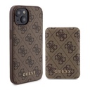 Apple iPhone 14 Uyumlu Kılıf Guess Orjinal Lisanslı M-safe Şarj Özellikli Yazı Logolu 4G Desenli Kapak + Powerbank 5000mAh 2in1 Set