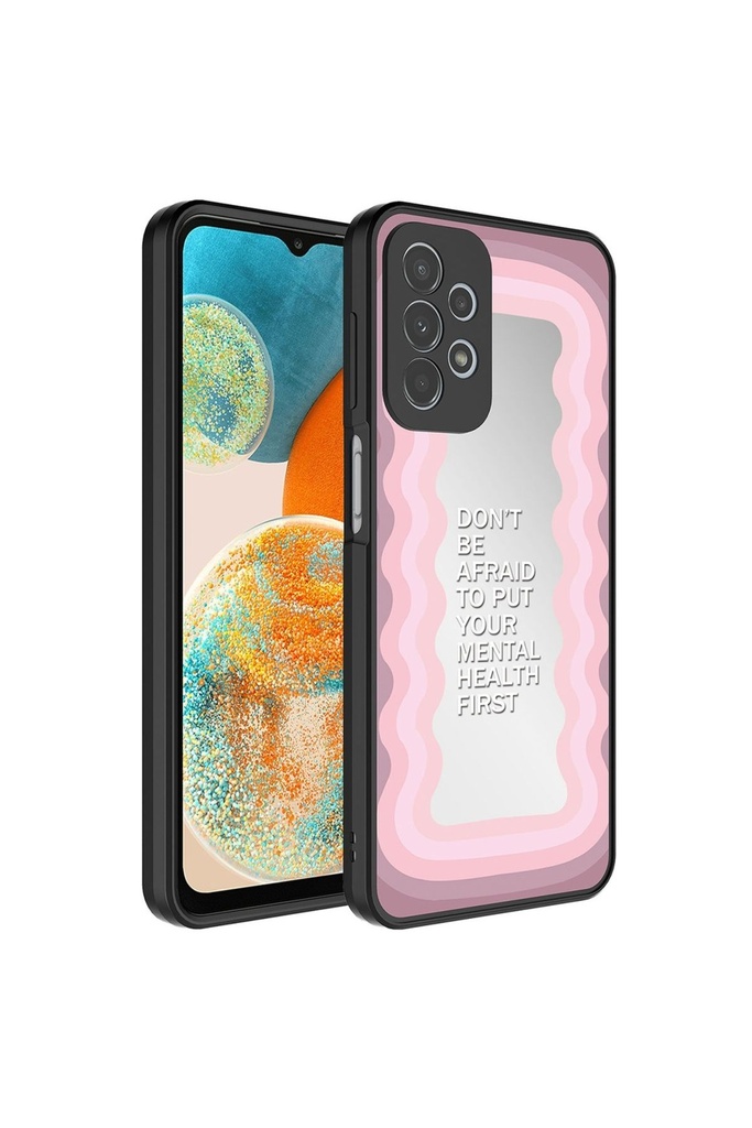 Samsung Galaxy A23 Uyumlu Kılıf Aynalı Desenli Kamera Korumalı Parlak Zore Mirror Kapak