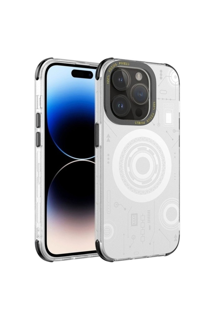 Apple iPhone 14 Pro Uyumlu Kılıf Zore Wireless Şarj Özellikli Desenli Hot Kapak