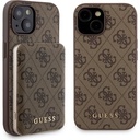 Apple iPhone 15 Uyumlu Kılıf Guess Orjinal Lisanslı M-safe Şarj Özellikli Yazı Logolu 4G Desenli Kapak + Powerbank 5000mAh 2in1 Set