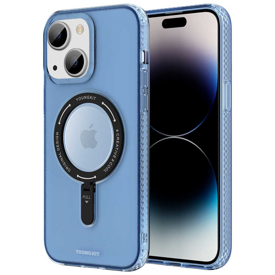 Apple iPhone 13 Uyumlu Kılıf M-safe Şarj Özellikli Youngkit Rock Serisi Kapak