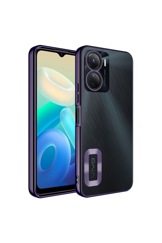 Vivo Y16 Uyumlu Kılıf Kamera Korumalı Logo Gösteren Zore Omega Kapak