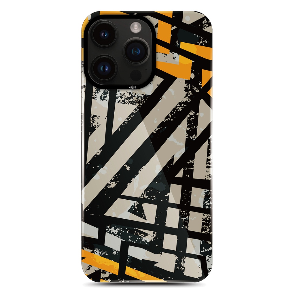 [RNZ-TA86447] Apple iPhone 14 Pro Max Uyumlu Kılıf HD Desenli Kajsa Shield Plus Grafiti Serisi Kapak (Gri)