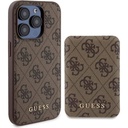 Apple iPhone 15 Pro Uyumlu Kılıf Guess Orjinal Lisanslı M-safe Şarj Özellikli Yazı Logolu 4G Desenli Kapak + Powerbank 5000mAh 2in1 Set
