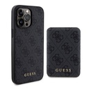 Apple iPhone 15 Pro Uyumlu Kılıf Guess Orjinal Lisanslı M-safe Şarj Özellikli Yazı Logolu 4G Desenli Kapak + Powerbank 5000mAh 2in1 Set