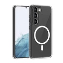 Samsung Galaxy S23 Plus Uyumlu Kılıf M-safe Şarj Özellikli Şeffaf Sert PC Zore Embos Kapak