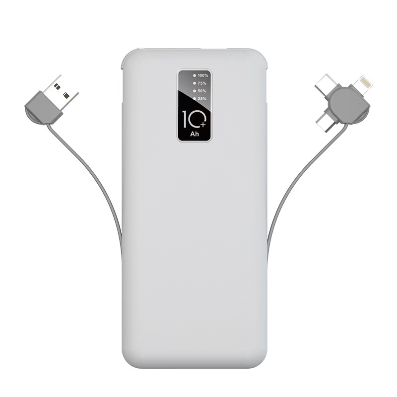 [RNZ-TA86693] Zore PW-05 Hızlı Şarj Led Göstergeli Micro Lightning Type-C Kablolu Taşınabilir Powerbank 10000mAh (Beyaz)