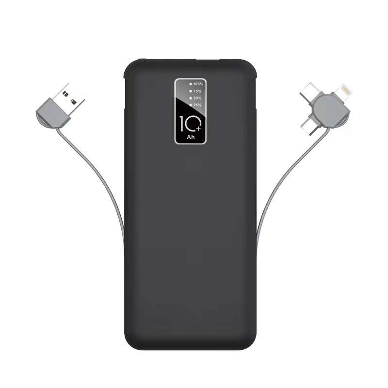 [RNZ-TA86694] Zore PW-05 Hızlı Şarj Led Göstergeli Micro Lightning Type-C Kablolu Taşınabilir Powerbank 10000mAh (Siyah)