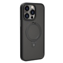 Apple iPhone 14 Pro Uyumlu Kılıf Wiwu ZMM-010 M-safe Şarj Özellikli Parmak İzi Bırakmayan Mat Transparan Standlı Kapak