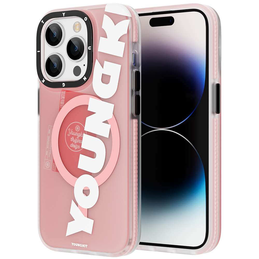 Apple iPhone 14 Pro Uyumlu Kılıf M-safe Şarj Özellikli Youngkit Binfen Serisi Yazı Temalı Kapak