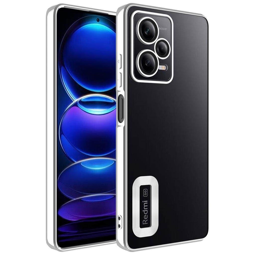 Xiaomi Redmi Note 12 5G Uyumlu Kılıf Kamera Korumalı Logo Gösteren Zore Omega Kapak