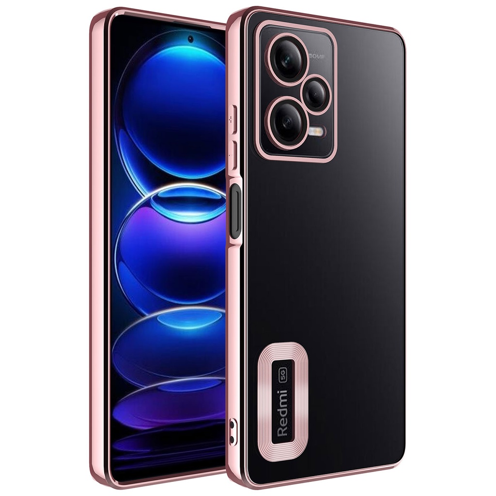 Xiaomi Redmi Note 12 5G Uyumlu Kılıf Kamera Korumalı Logo Gösteren Zore Omega Kapak