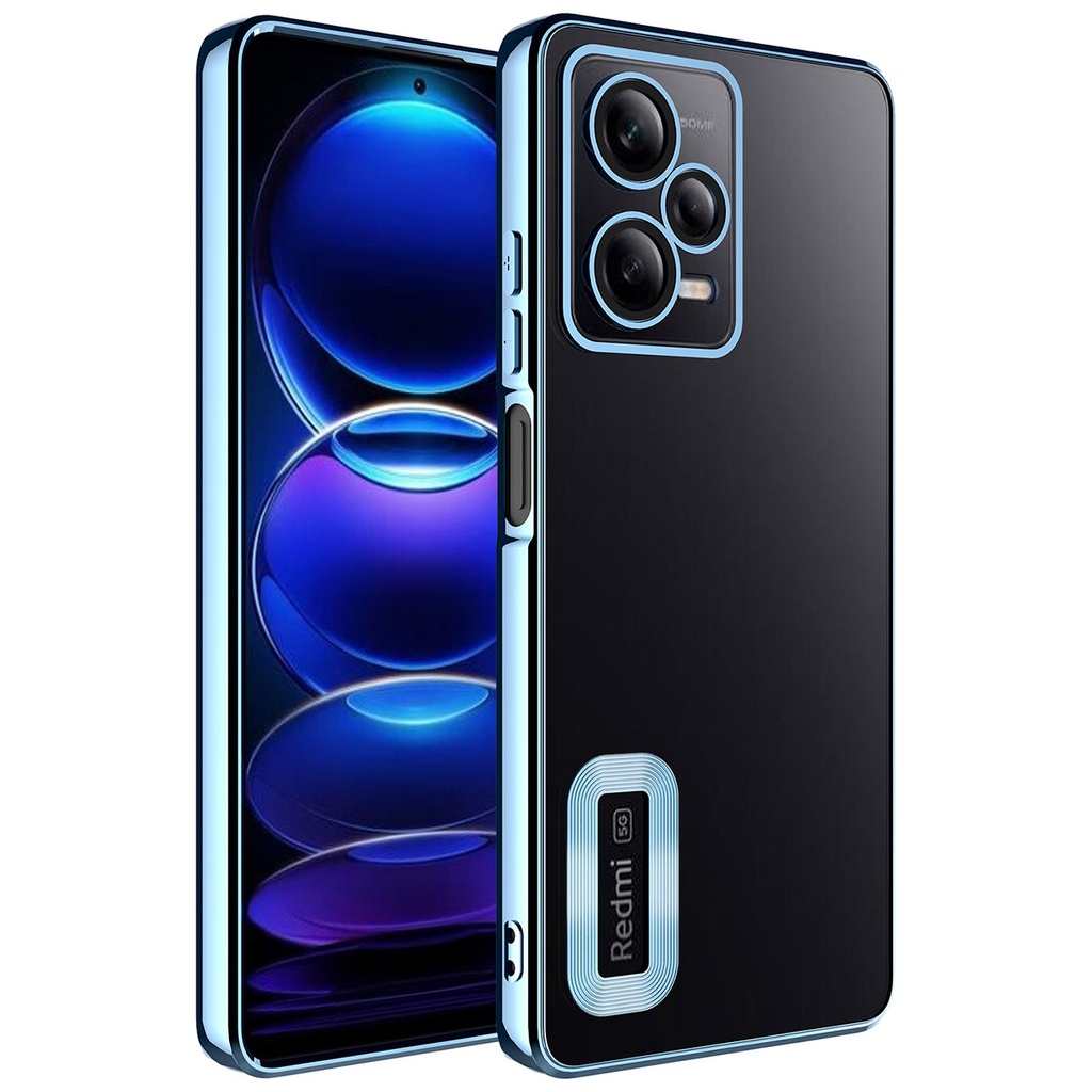 Xiaomi Redmi Note 12 Pro 5G Uyumlu Kılıf Kamera Korumalı Logo Gösteren Zore Omega Kapak