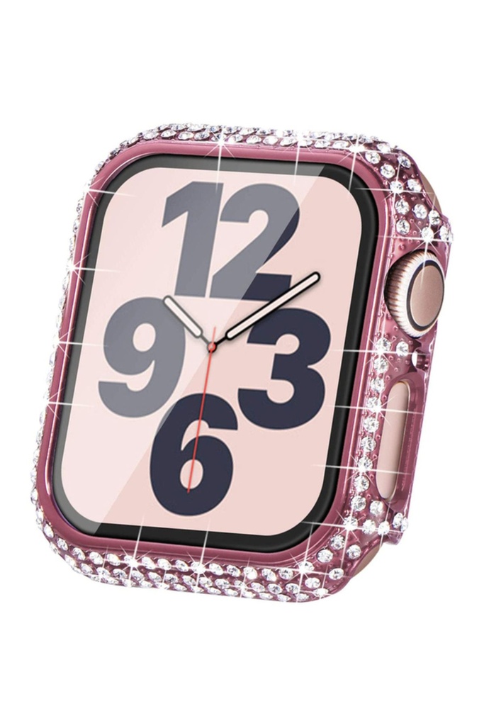Apple Watch 7 45mm Uyumlu Zore Watch Gard 24 Kenarları Taşlı Sert PC Kasa Ve Ekran Koruyucu