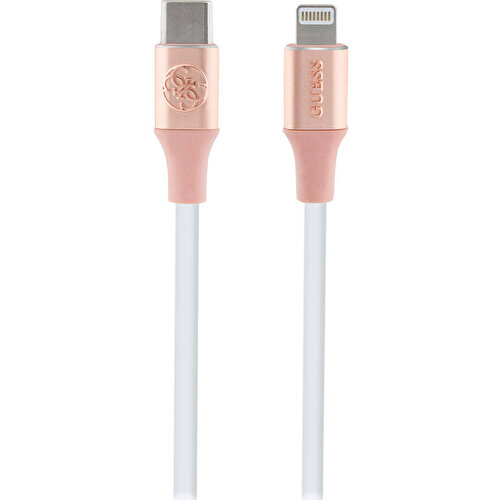 Guess Orjinal Lisanslı 4G ve Yazı Logolu Aydınlatmalı Kablo Ucu Hızlı Şarj Özellikli Type-C To Lightning PD Kablo 3A 1.5m