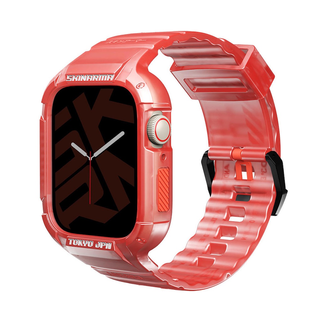 Apple Watch 44mm Uyumlu SkinArma Saido Sert PC Kasa Koruyuculu Silikon Kordon
