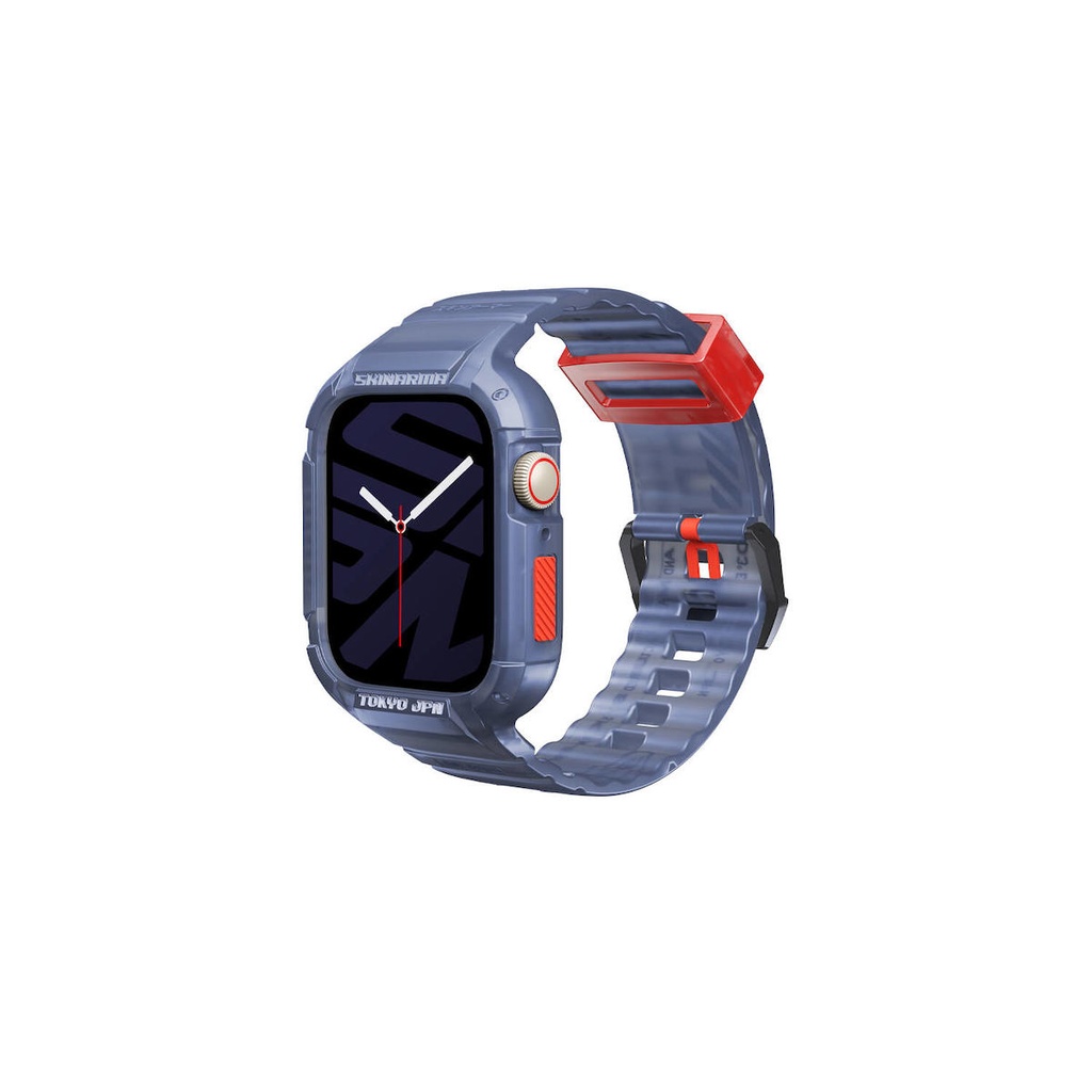 Apple Watch 44mm Uyumlu SkinArma Saido Sert PC Kasa Koruyuculu Silikon Kordon