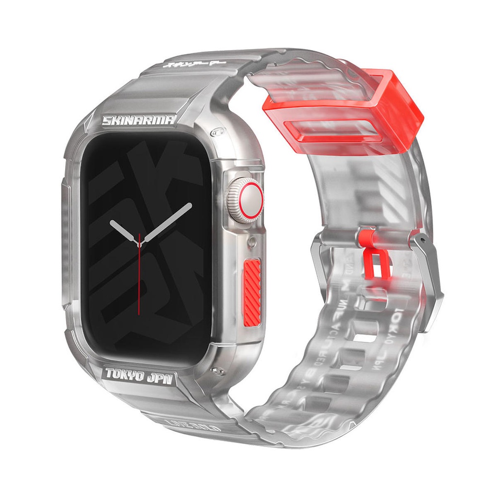 Apple Watch 44mm Uyumlu SkinArma Saido Sert PC Kasa Koruyuculu Silikon Kordon