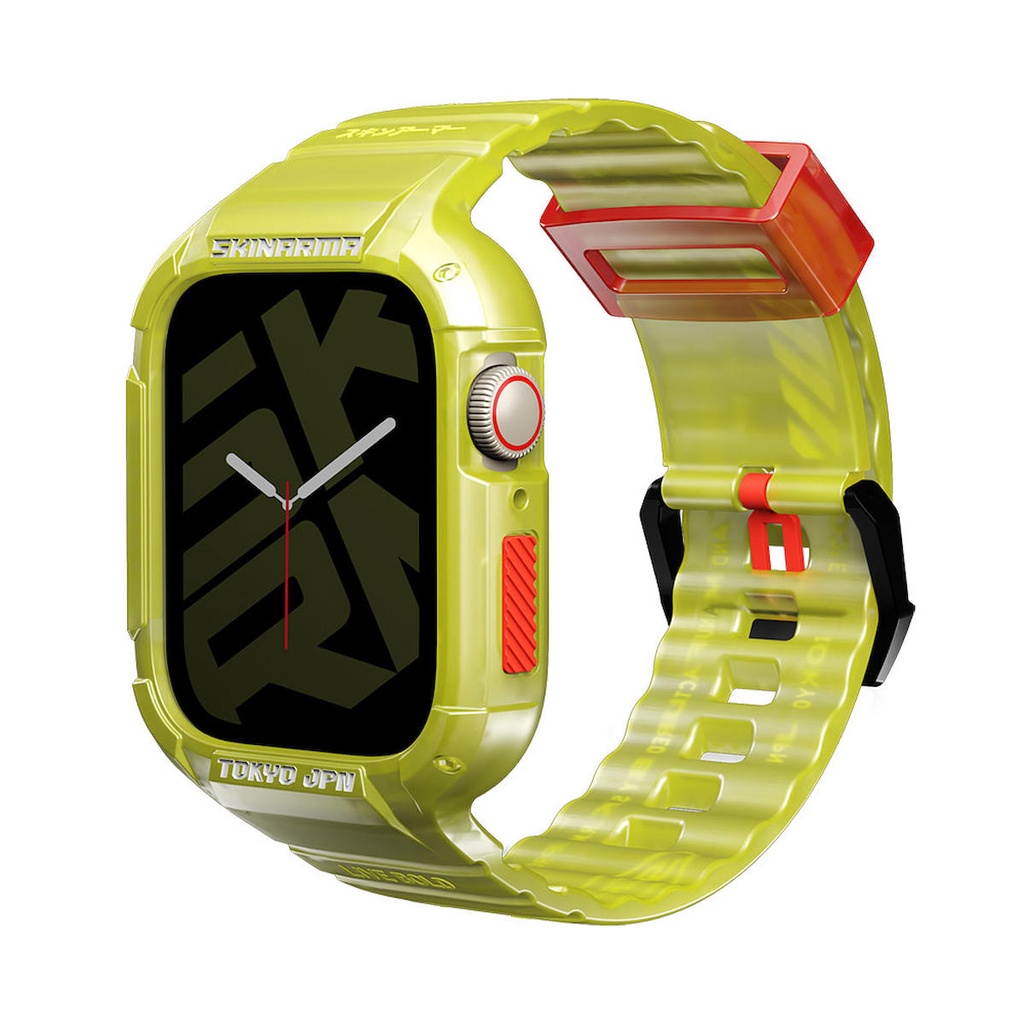 Apple Watch 44mm Uyumlu SkinArma Saido Sert PC Kasa Koruyuculu Silikon Kordon