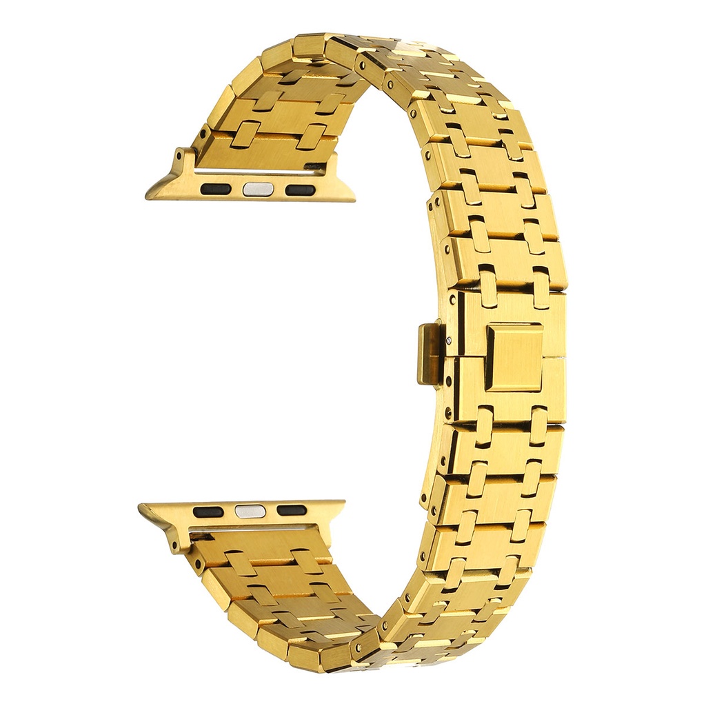 Apple Watch 7 45mm Uyumlu Kordon Paslanmaz Metal Çift Renkli Zore KRD-83 Kayış