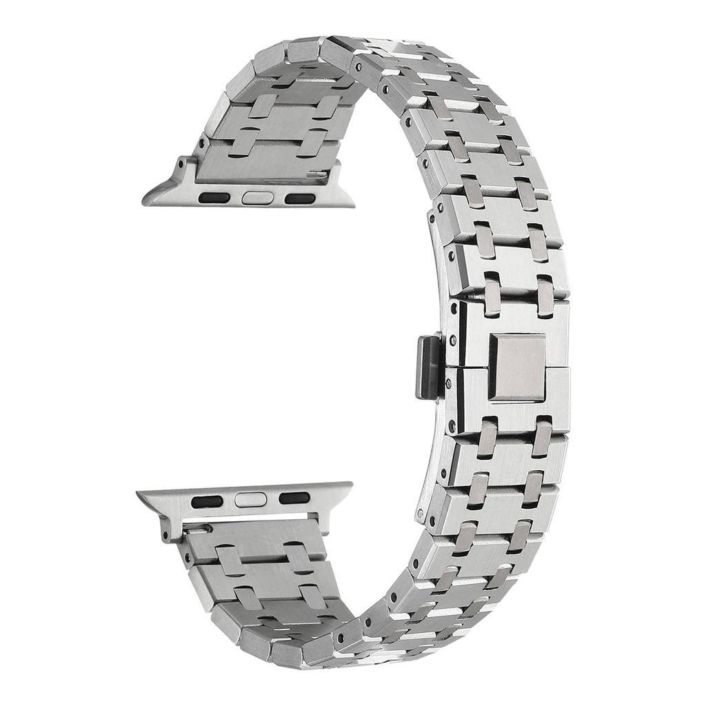 Apple Watch 7 45mm Uyumlu Kordon Paslanmaz Metal Çift Renkli Zore KRD-83 Kayış
