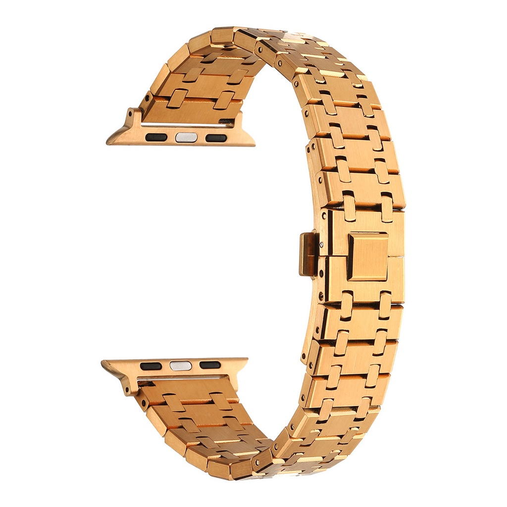 Apple Watch 7 45mm Uyumlu Kordon Paslanmaz Metal Çift Renkli Zore KRD-83 Kayış