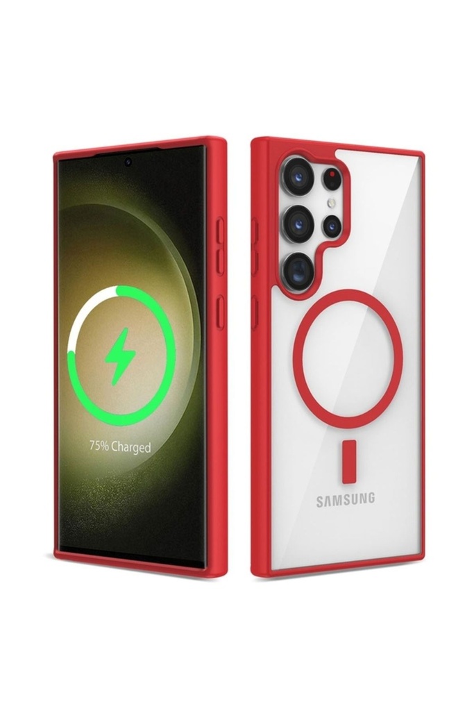 Samsung Galaxy S22 Ultra Uyumlu Kılıf M-safe Wireless Şarj Özellikli Silikon Zore Ege Kapak