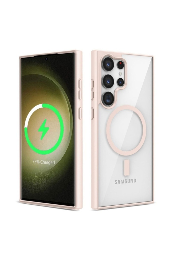 Samsung Galaxy S22 Ultra Uyumlu Kılıf M-safe Wireless Şarj Özellikli Silikon Zore Ege Kapak