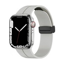 Apple Watch 7 41mm Uyumlu Kordon Silikon Metal Mıknatıslı Toka Zore KRD-84 Kayış