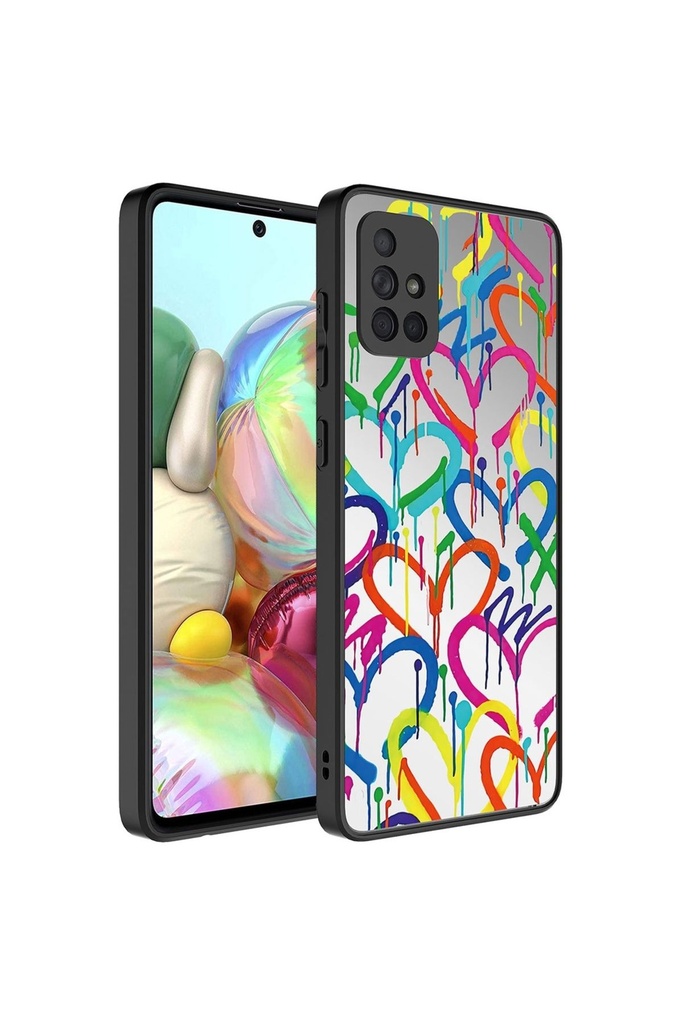Samsung Galaxy A71 Uyumlu Kılıf Aynalı Desenli Kamera Korumalı Parlak Zore Mirror Kapak