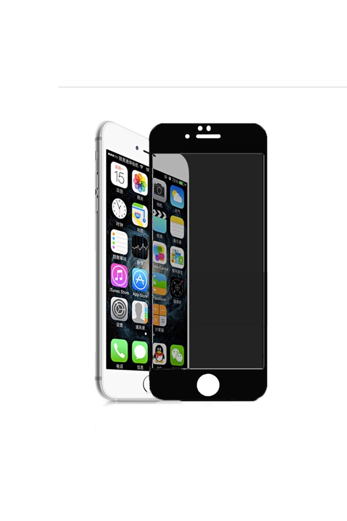 [RNZ-TA87321] Apple iPhone 8 Plus Uyumlu Zore Rika Premium Privacy Temperli Cam Ekran Koruyucu (Siyah)
