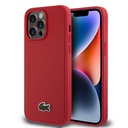Apple iPhone 14 Pro Max Uyumlu Kılıf Lacoste Orjinal Lisanslı PU Pike Desenli Arka Yüzey İkonik Timsah Dokuma Logolu Kapak
