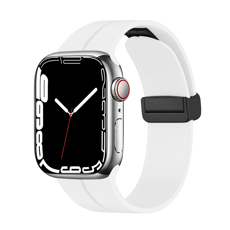 Apple Watch 38mm Uyumlu Kordon Silikon Metal Mıknatıslı Toka Zore KRD-84 Kayış