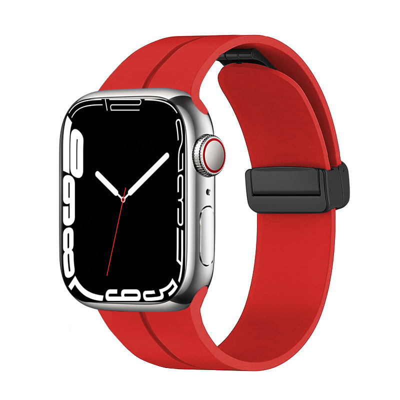 Apple Watch 38mm Uyumlu Kordon Silikon Metal Mıknatıslı Toka Zore KRD-84 Kayış