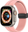 Apple Watch Ultra 49mm Uyumlu Kordon Silikon Metal Mıknatıslı Toka Zore KRD-84 Kayış