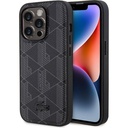 Apple iPhone 15 Pro Uyumlu Kılıf Lacoste Orjinal Lisanslı M-safe Şarj Özellikli PU Deri Görünümlü Karışık Monogram Desenli Kapak