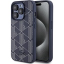 Apple iPhone 15 Pro Max Uyumlu Kılıf Lacoste Orjinal Lisanslı M-safe Şarj Özellikli PU Deri Görünümlü Karışık Monogram Desenli Kapak