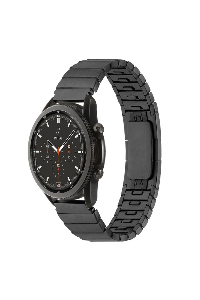 [RNZ-TA87490] Samsung Galaxy Watch 46mm Uyumlu 22mm Kordon Paslanmaz Çelik Luxury Zore KRD-82 Kayış (Siyah)