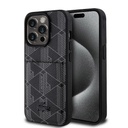 Apple iPhone 15 Pro Uyumlu Kılıf Lacoste Orjinal Lisanslı M-safe Şarj Özellikli PU Deri Görünümlü Kartlıklı Karışık Monogram Desenli Kapak