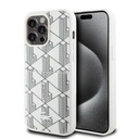 Apple iPhone 15 Pro Max Uyumlu Kılıf Lacoste Orjinal Lisanslı M-safe Şarj Özellikli PU Deri Görünümlü Kartlıklı Karışık Monogram Desenli Kapak